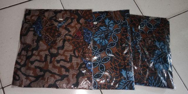 Kemeja Batik Pria Lengan Pendek Size M L Xl Xxl Bswart Batik Hrb026 Kenongo Hem Panjang Padi