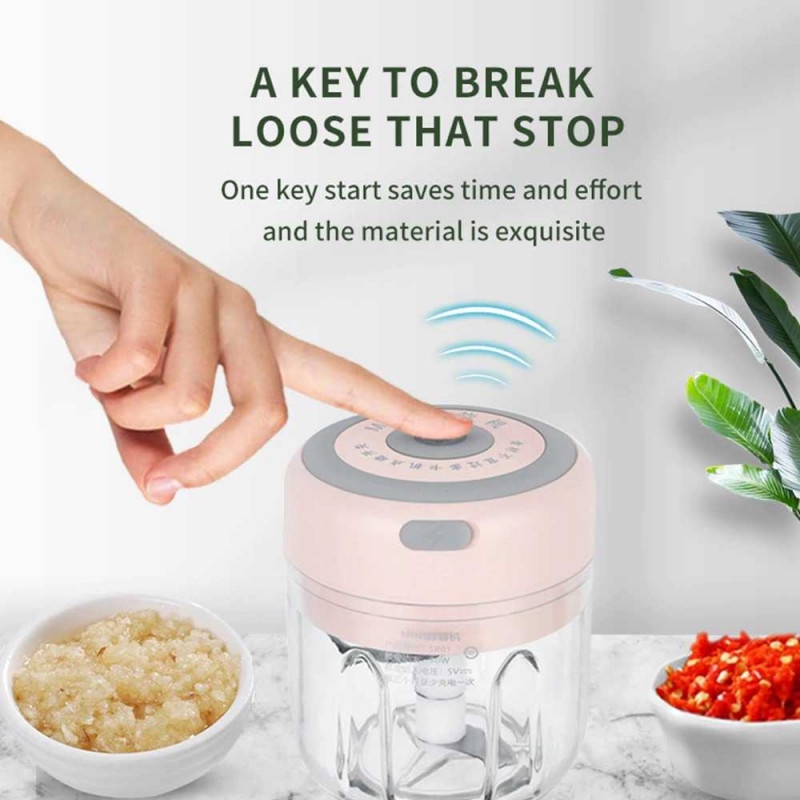 Blender Bumbu Mini Elektrik Portable Food Chopper Garlic Masher USB