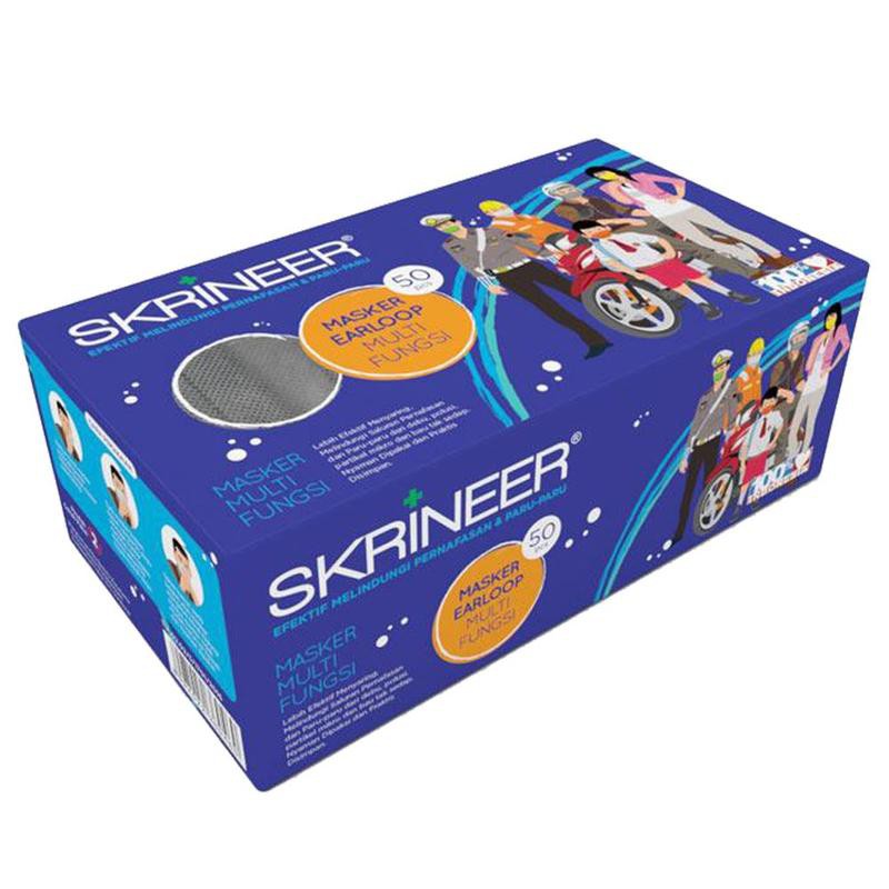 Masker Skrineer Abu Abu Grey atau Skrineer Eko Box Isi 50