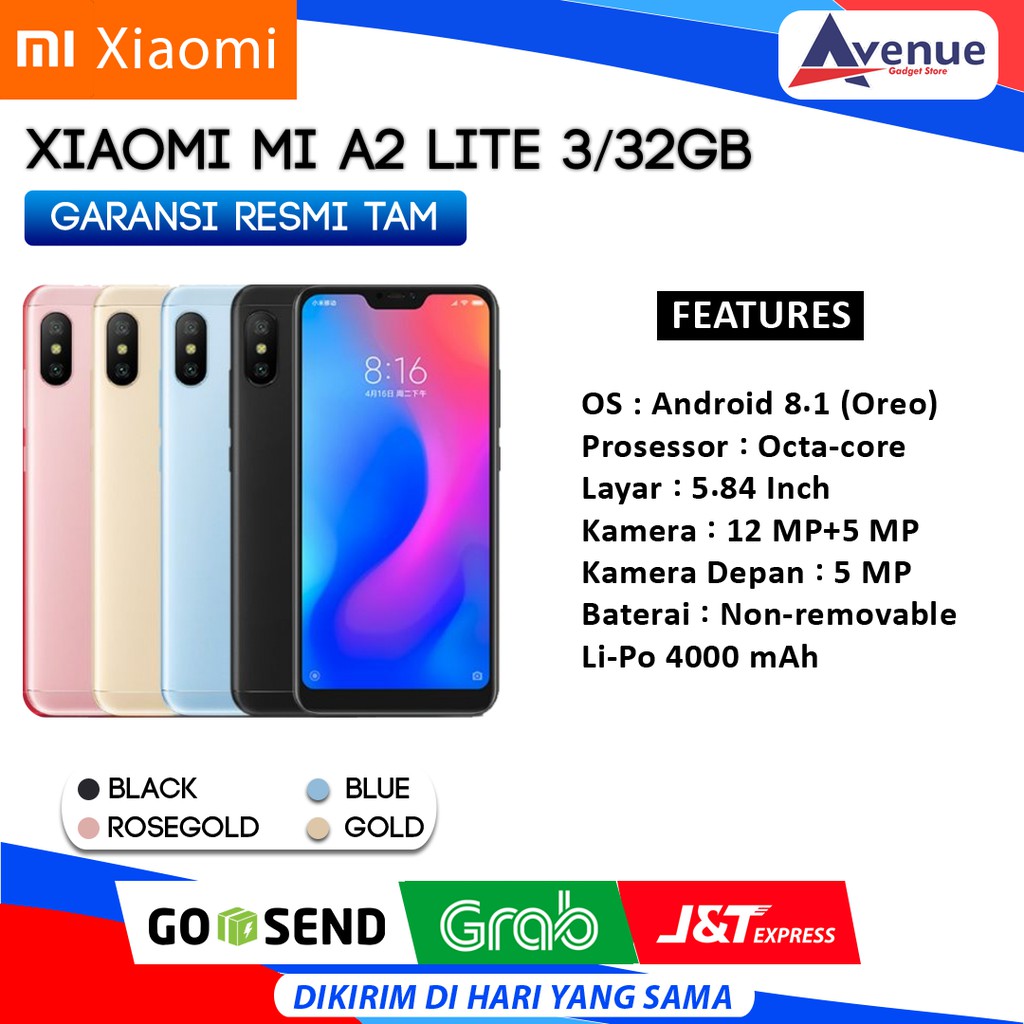 HP XIAOMI MI A2 LITE 3/32GB GARANSI RESMI PROMO MURAH | Shopee Indonesia