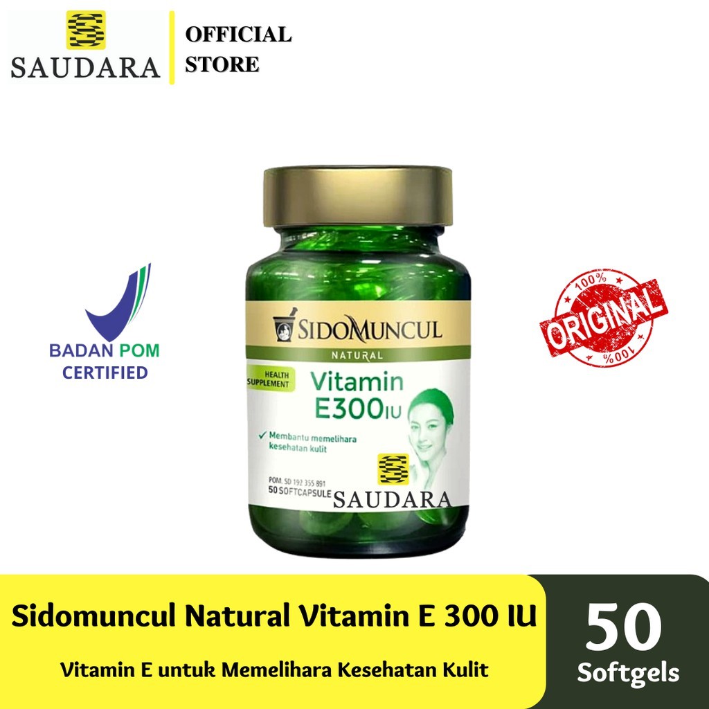 SidoMuncul Natural Vitamin E 300 IU (50 Softgel)
