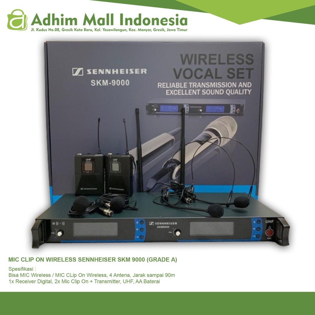 Mic Wireless Clip On & Headset Sennheiser SKM 9000