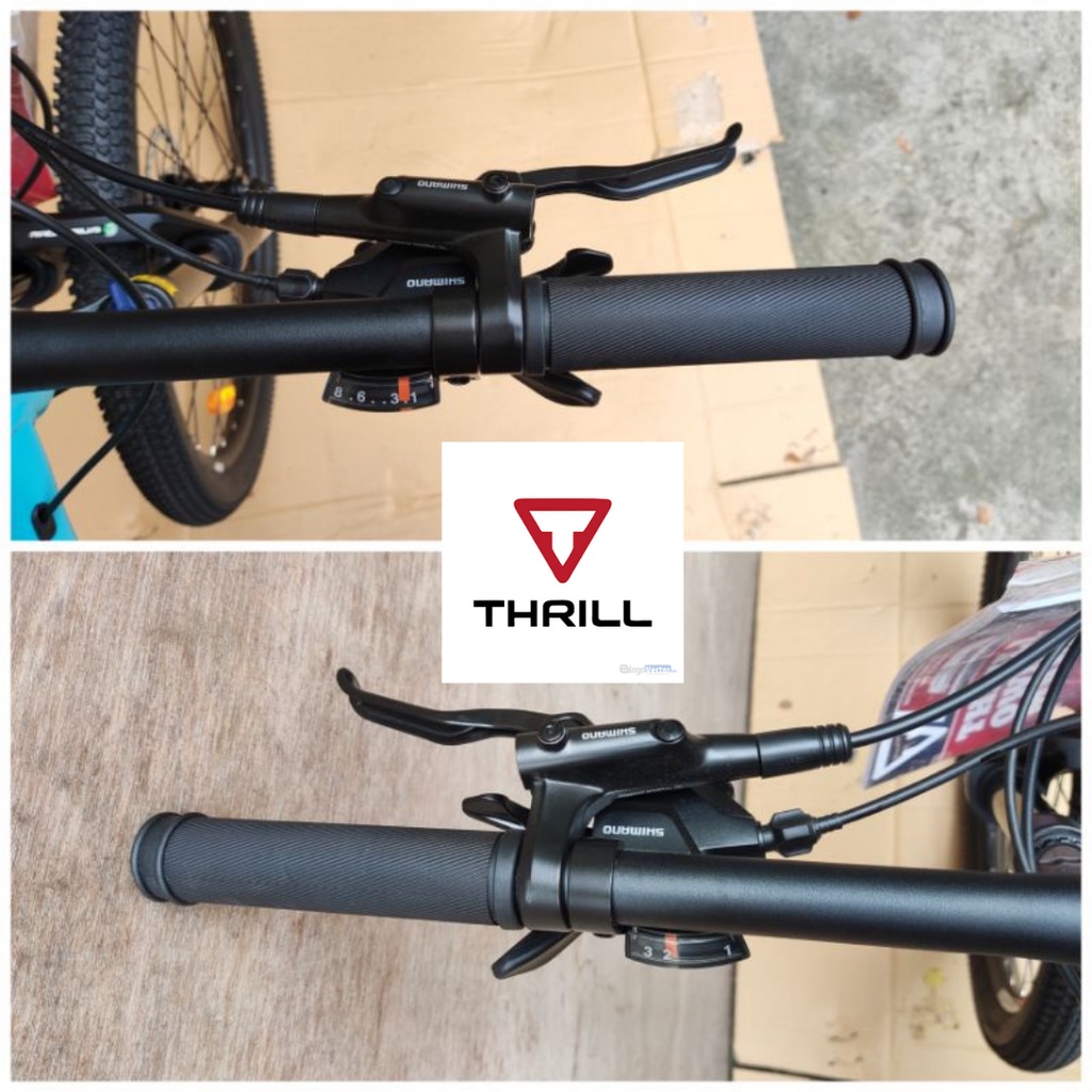 PROMO !! Sepeda Gunung MTB 27.5 Inch THRILL OUST 1.0 New Alloy 3x8 Speed Rem Hydraulic Full Suspensi