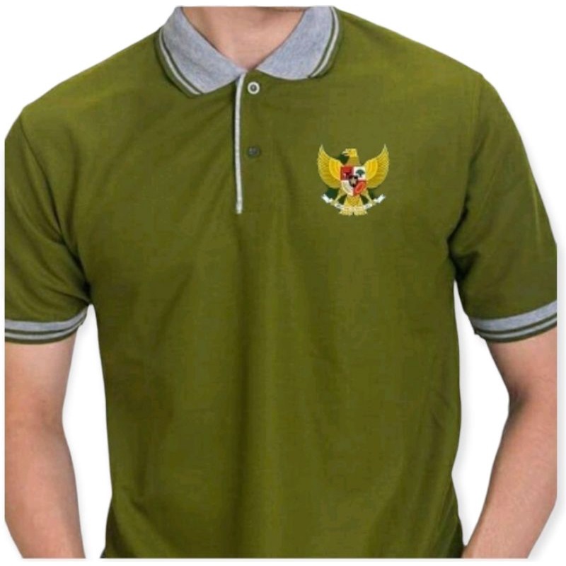 Kaos Kerah Pria Polo Logo Garuda / Kaos Polo Shirt / Polo List Logo GARUDA INDONESIA