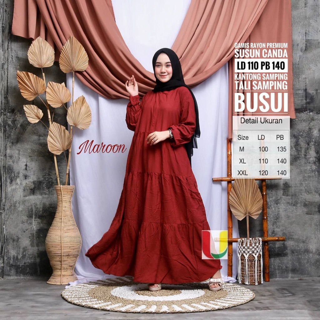 Gamis Rayon Polos Model Gamis Canda Susun 3 Rempel Lengan Panjang Busui Resleting Fit To M-XXL / Gamis Rayon Terbaru