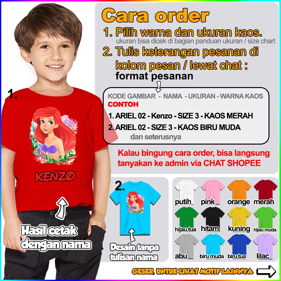 Baju Kaos ANAK DAN DEWASA ARIEL COUPLE (FREE NAMA)