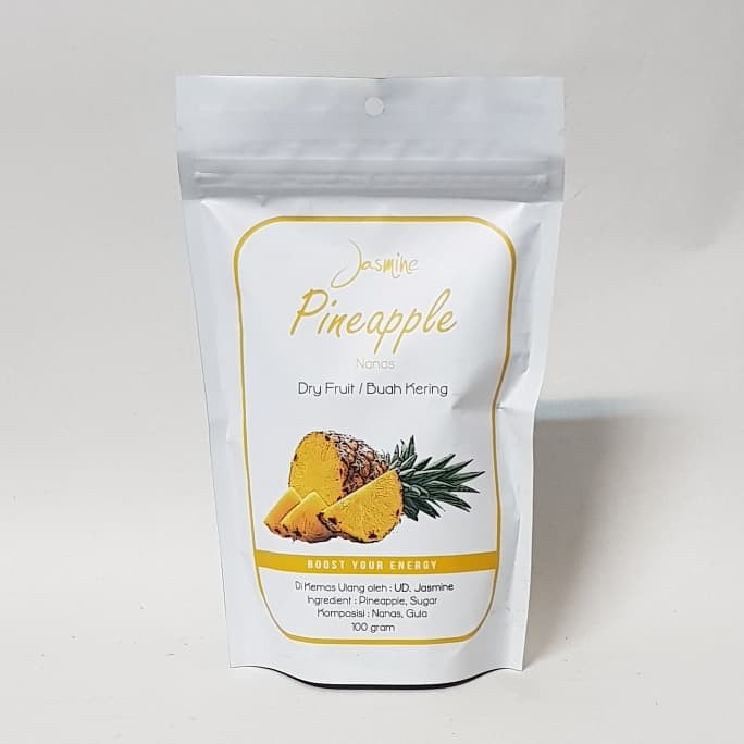 

Buah Kering - Jasmine Pineapple Dry Fruit 100 Gr - Buah Manisan Nanas Kering