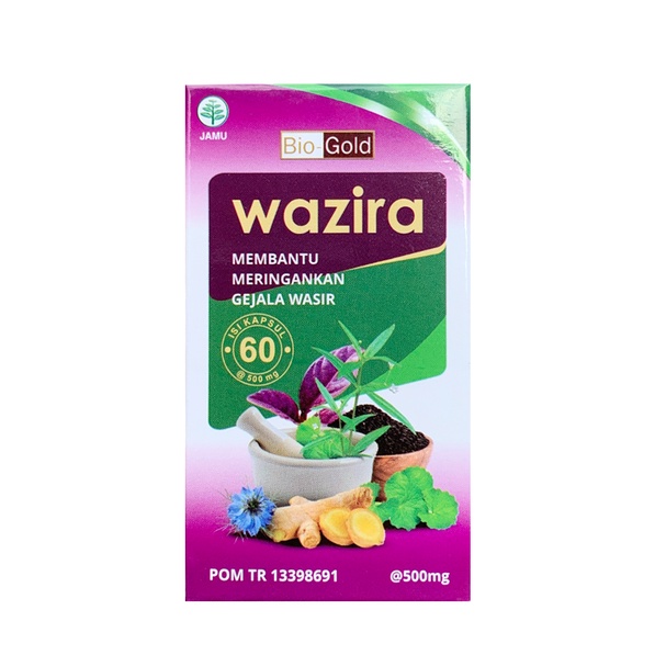 WAZIRA Obat Herbal Alami Atasi Wasir Ambeyen Ambeien Aman Halal BPOM Isi 60 Kapsul