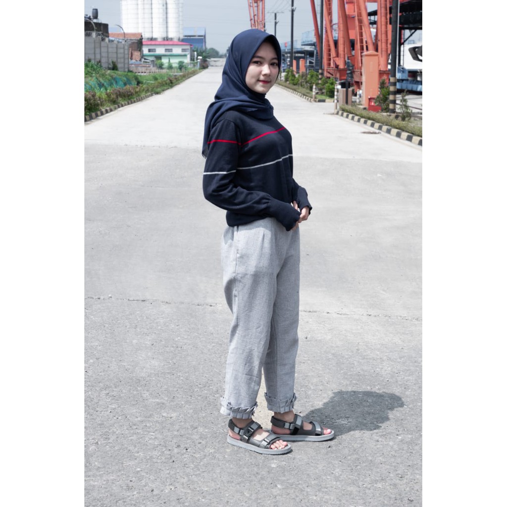 sandal wanita kasual volkerfootwear series cutter grey