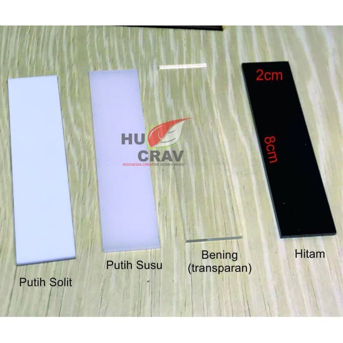 

Bahan Akrilik Papan Nama Dada Acrylic Nametag Bening- Putih Susu - Hitam Pekat