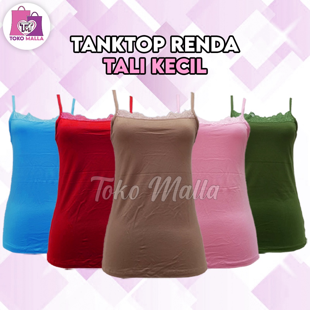 Camisol PREMIUM Tanktop Renda Tali Kecil, Tanktop Wanita Camisol Tali Kecil Camisole slim Ready stok-4