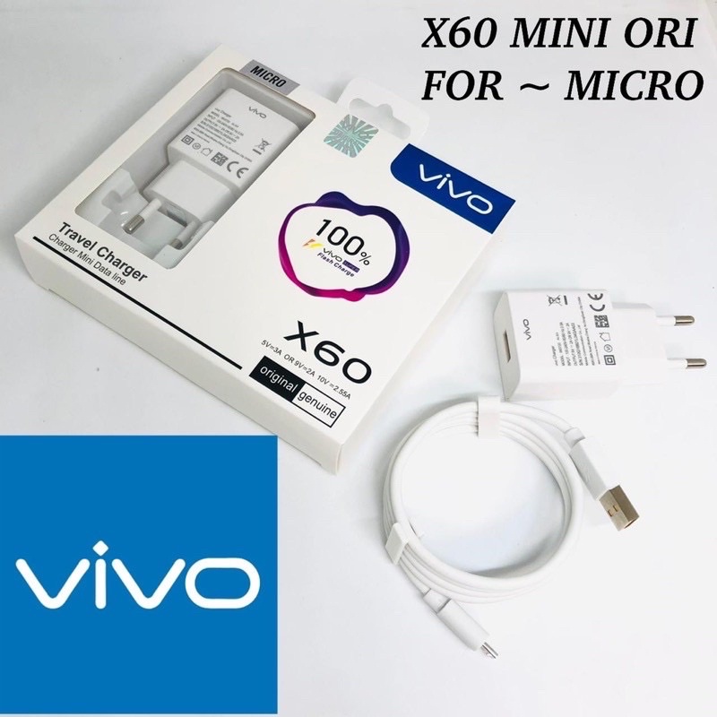 PROMO CHARGER VIVO X60 MINI ORIGINAL MICRO /TYPE C FAST CHARGING