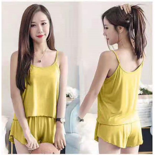 Baju Tidur Camisole Kamisol Kekinian Set TankTop Set BT08