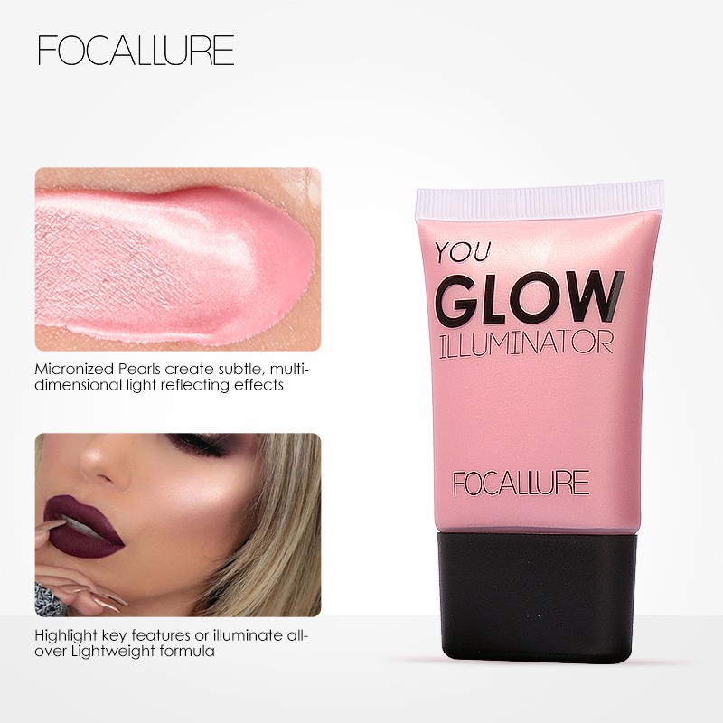 FA33 FOCALLURE Skin Glow Highlight Liquid Brighten Cream 4 Colors