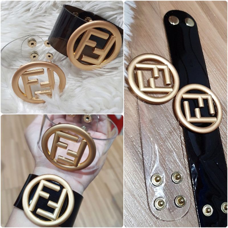 Gelang Brandad Band Motif FEND1 Gelang Jelly Fashion Import Premium Quality Tidak Karatan Gelang kulit Branded Band G0107