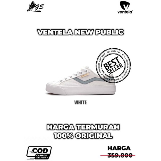 Ventela New Public White Original 100% Sepatu Ventela Sepatu milenial