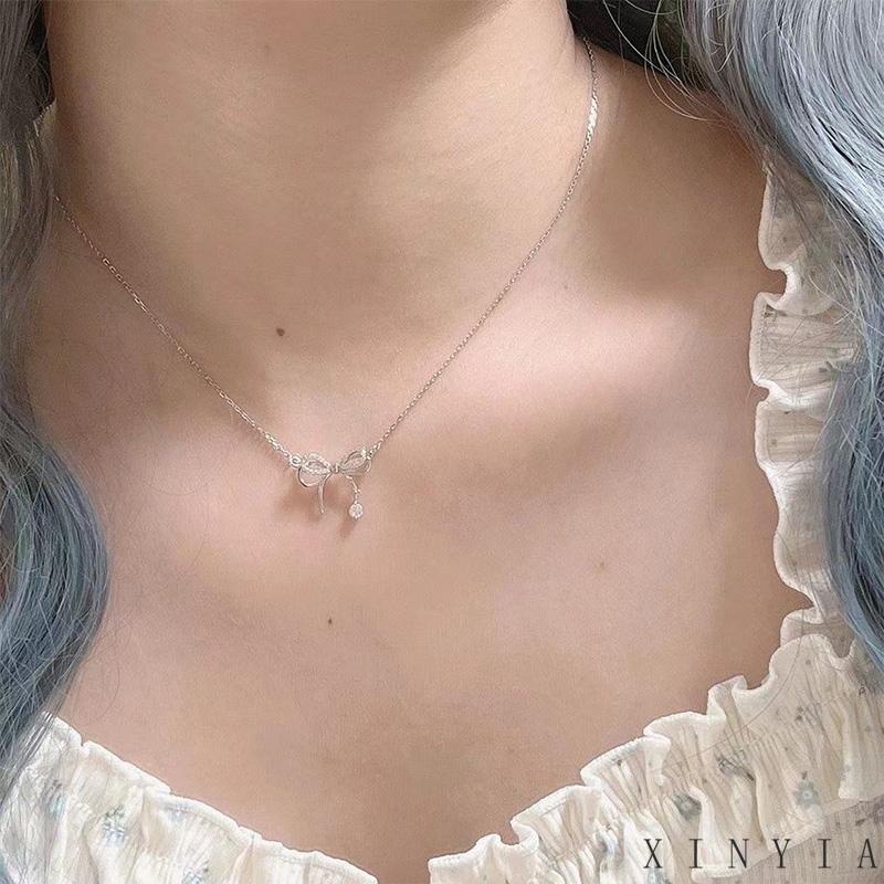 Kalung Tiga Dimensi Double layer Bentuk Water Drop Untuk Wanita