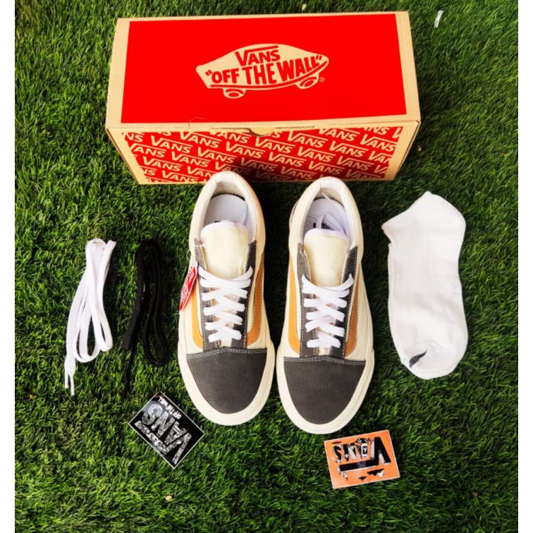 SEPATU PRIA VANSS OLDSKOOL ABU CREAM OG WAFLE DT BNIB MADE IN CHINA PREMIUM IMPORT SEPATU WANITA SEPATU SNEAKERS