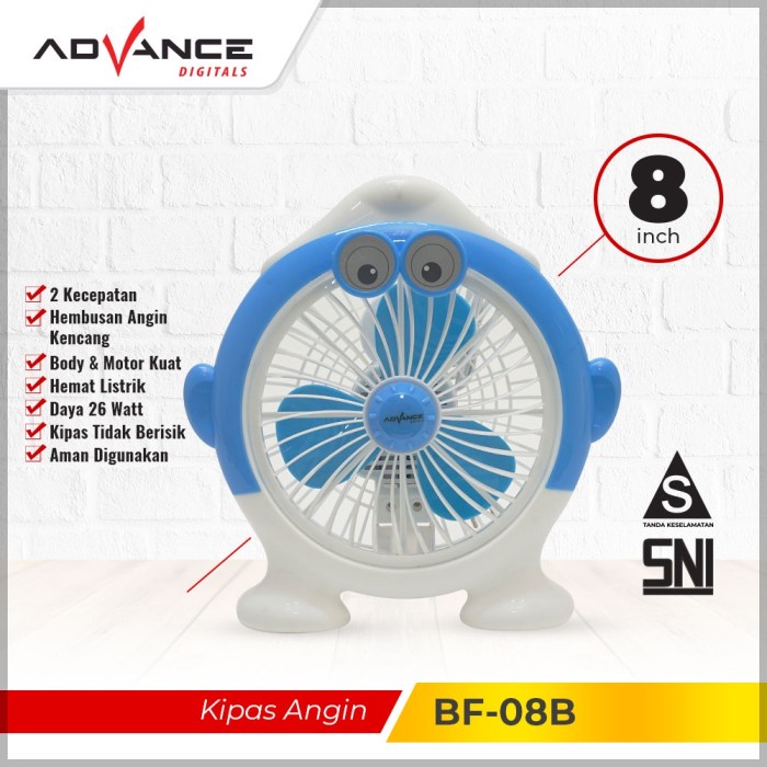 ADVANCE BF-08B Kipas Angin 8 Inch Duduk Deskfan Karakter SMURF