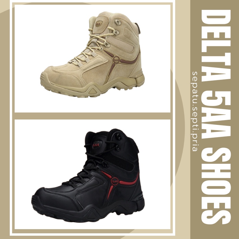 PROMO COD Sepatu Pria Delta Tactical 5AA Low Boots Sefty Cream 6'Inci Sepatu Hiking Touring Outdoor