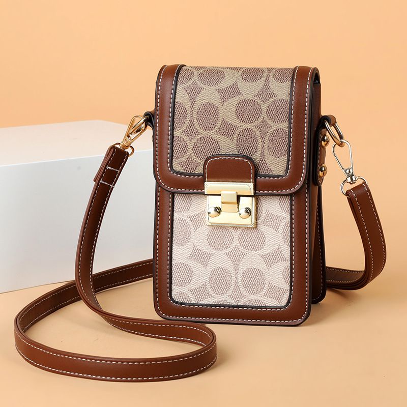 FH79 Tas Samping Coklat cantik bahu panjang sling kartu dompet