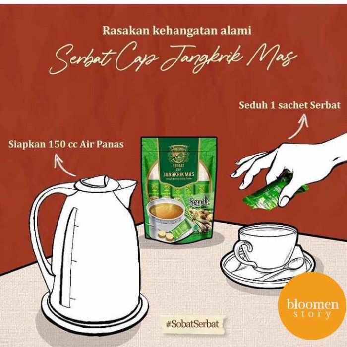

tradisional-minuman- minuman serbat jahe sereh wedang uwuh jangkrik mas | isi 10pcs - jahe -minuman-