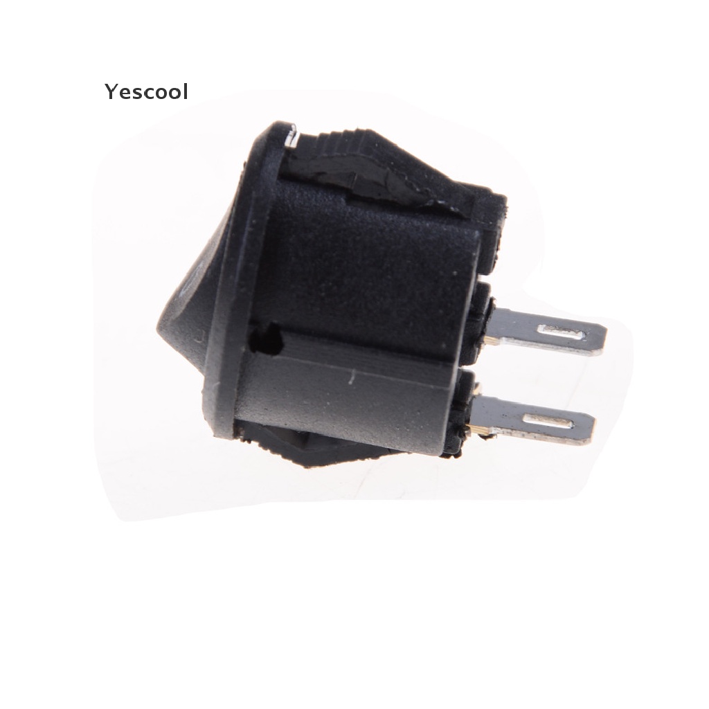 Yescool 10Pcs Saklar Rocker Switch ON-OFF 2 Pin Bentuk Bulat Kecil 16mm Untuk Perahu