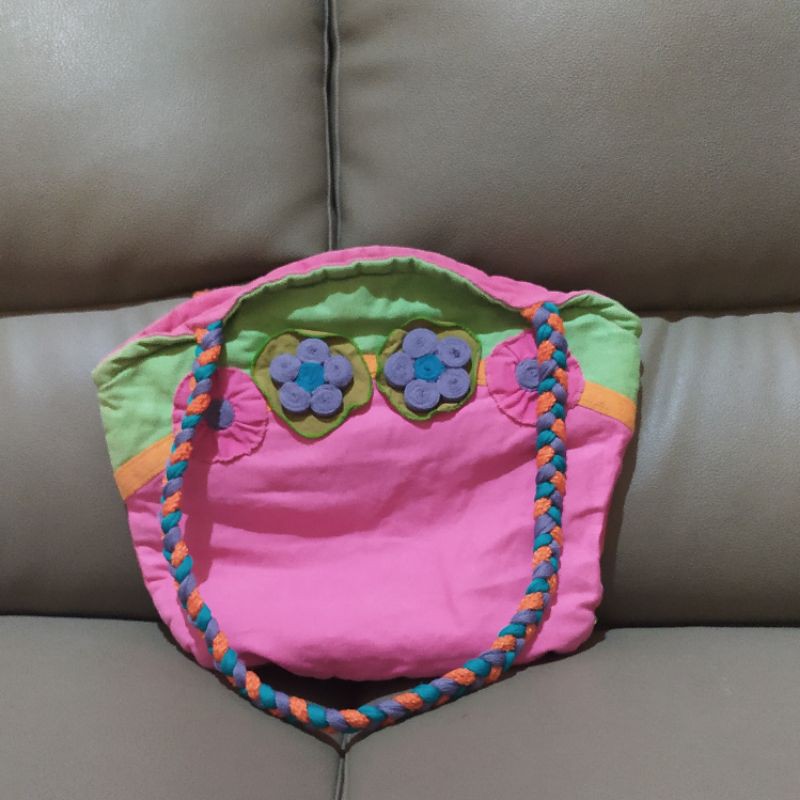 (NET) Tas Preloved Maika Etnik / Tas Pink / Tas Etnik / Tas Unik / Jinjing / Tas Solder / Tas Tangan