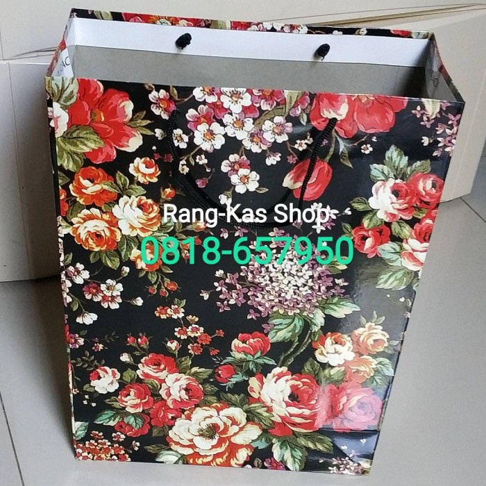 

(TERLARIS) Paperbag Flower Folio Duplex Tebal Laminating isi 12pcs - Hitam