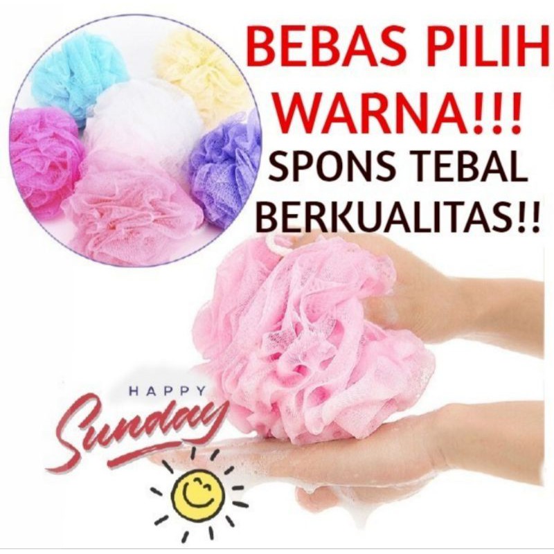 Spon Mandi Bulat Besar / Spon Mandi bulat sedang Bahan lembut dan halus