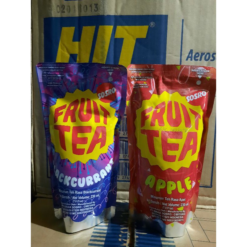 

Fruit Tea Pouch Karton 230ml expt 2022 isi 24pcs GOJEK&GRAB