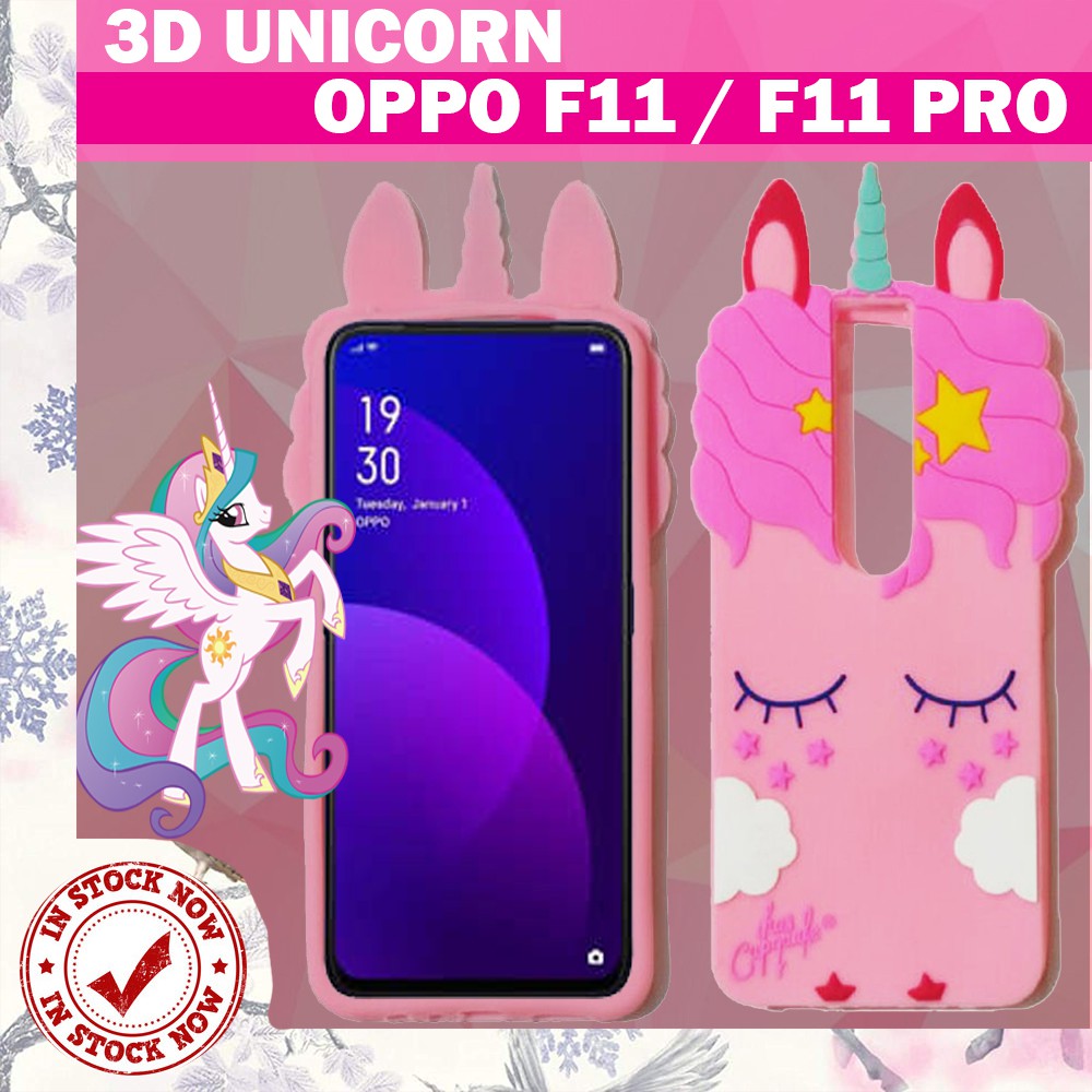 Silikon 3D Karakter Oppo F11 / F11 Pro Unicorn 3D Case Boneka Oppo F11 / F11 Pro Silikon 4D Case