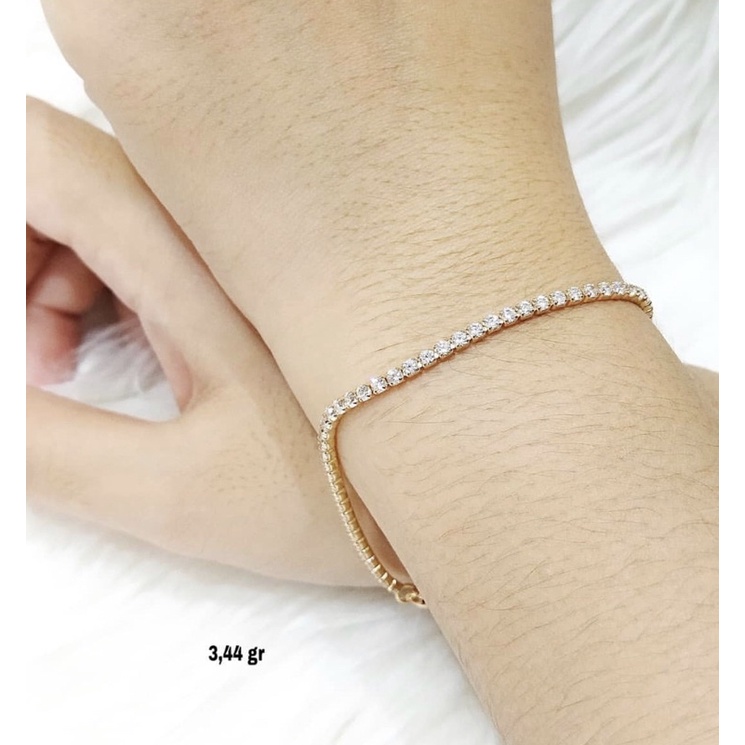 Gelang ubs emas asli full mata serut kadar 375 8karat
