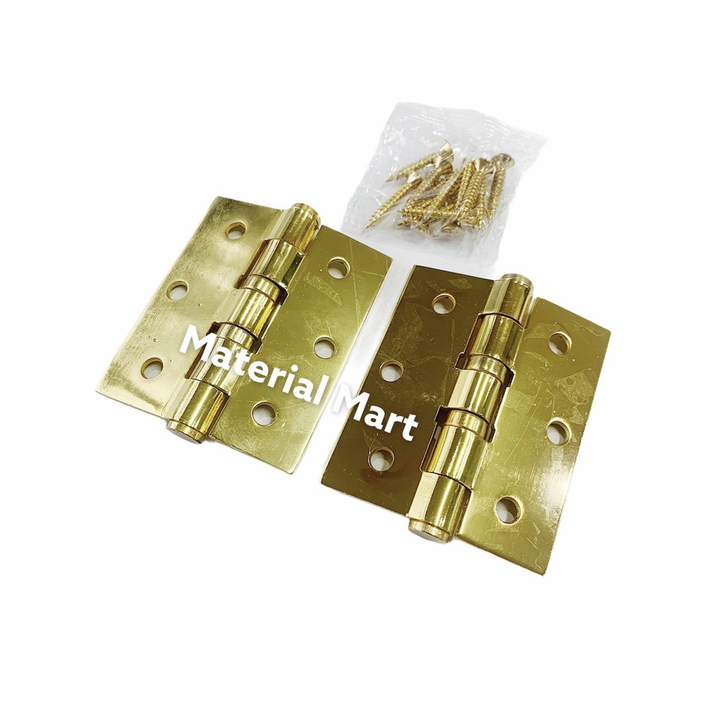 Engsel Pintu Stainless Kuning 3 Inch | Engsel Jendela Besi 3&quot; | Hinge | Material Mart