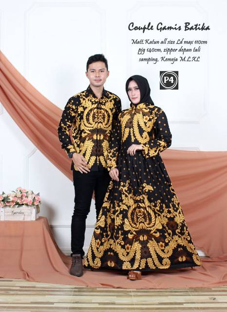 Couple Gamis Batika Busana Sarimbit Pasangan Pria Wanita Modern