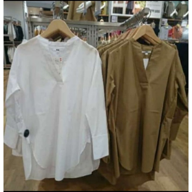 Blouse Wanita Baju putih wanita Original Uniqlo ukuran JUMBO