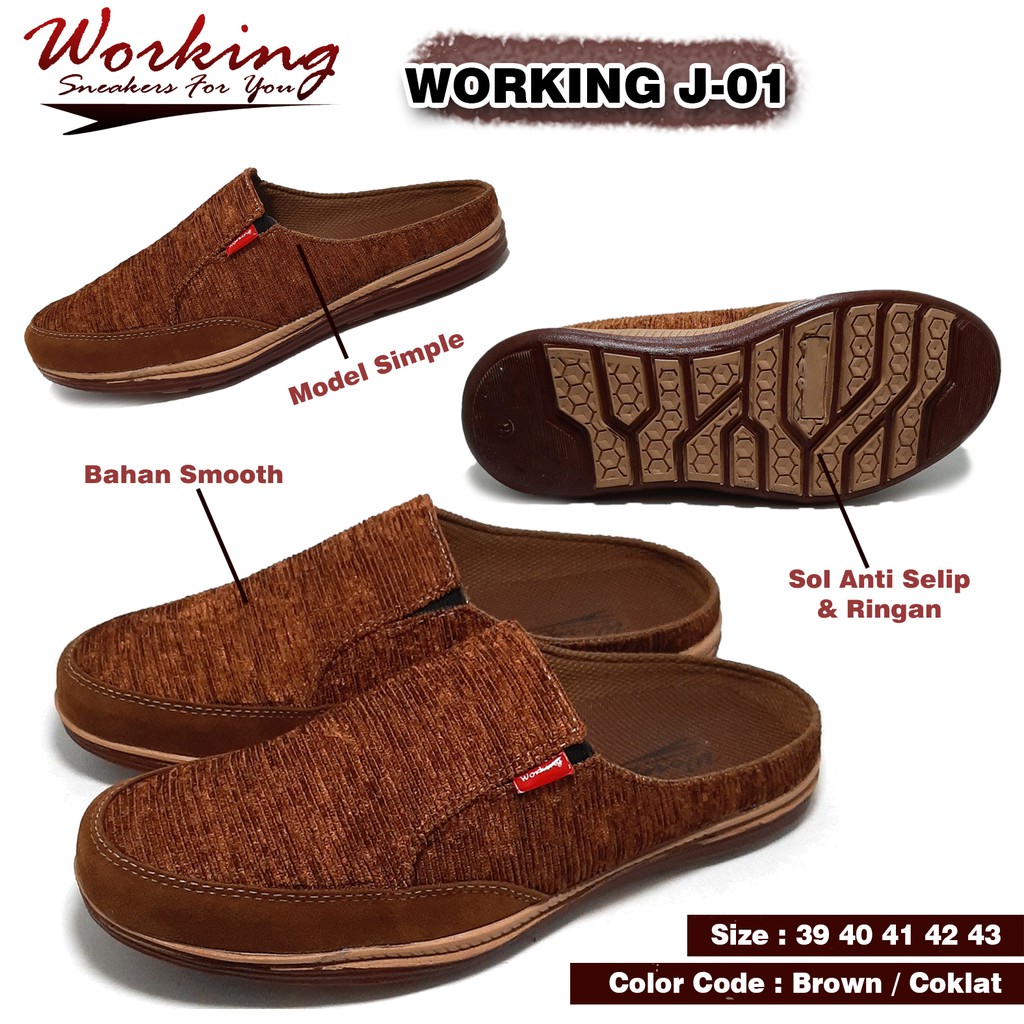 Sepatu Slip On Kasual Santai Working J-01