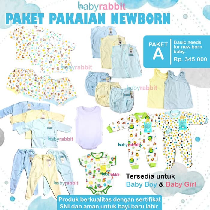 Paket Perlengkapan Bayi NewBorn Basic (A) / Paket Baju Bayi New Born