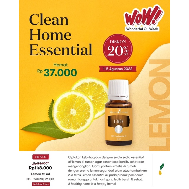 Lemon Essential Oil Young Living - Promo WOW