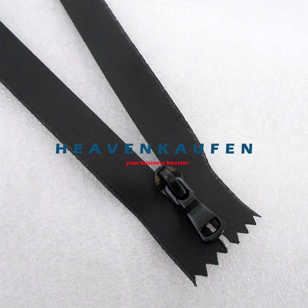 Resleting Zipper Anti Air Waterproof 20 cm Atau 8 inch Hitam Set Close - End