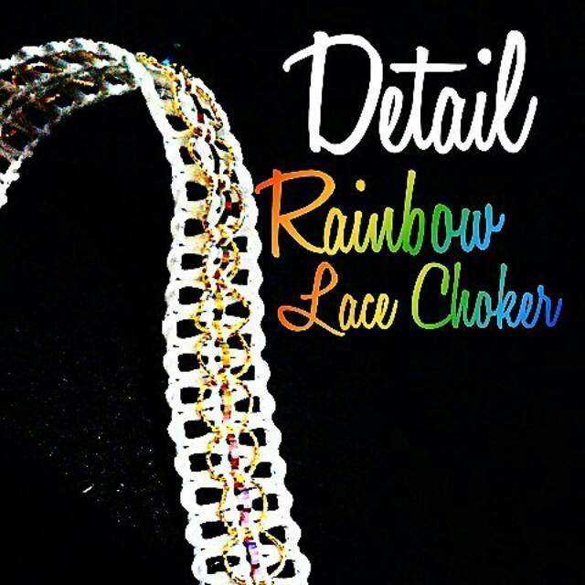 Rainbow Lace Choker Plain Necklace | Kalung Handmade