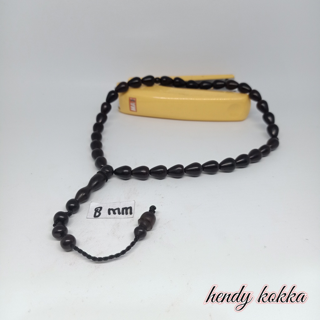 5pcs tasbih 33 kokka kaukah kaokah tetes air 8mm hitam