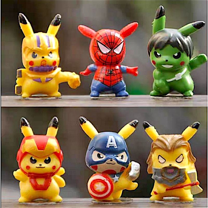 Topper Cake Figure Set Pokemon Marvel