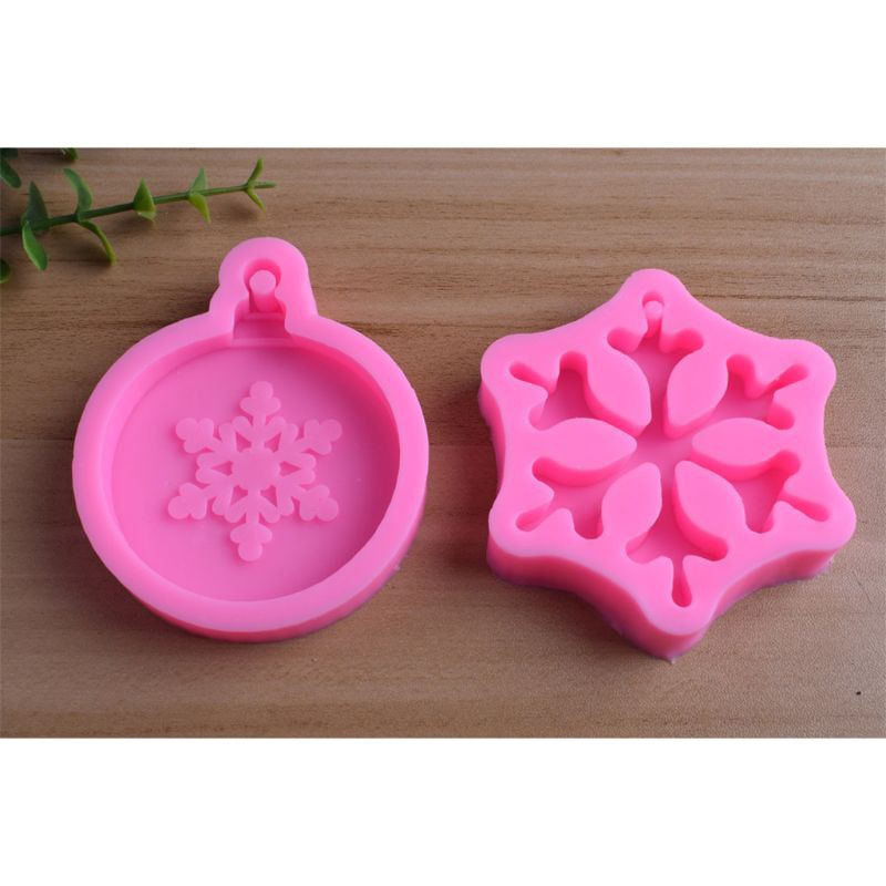 Glitter DIY Christmas Tree Snowflake Resin Jewelry Making Silicone Molds Art Craft Tools