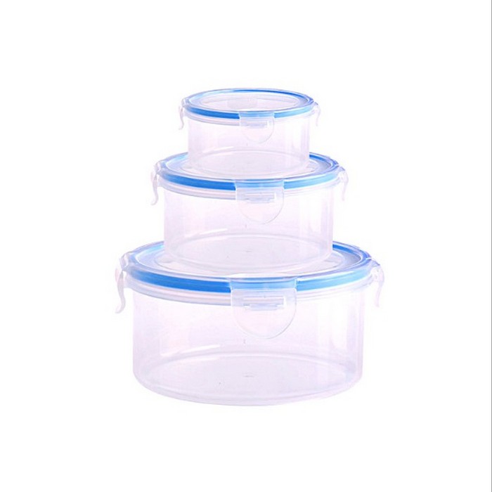 Kotak Makanan Bulat Food Container Set 3in1 Vacuum Seal