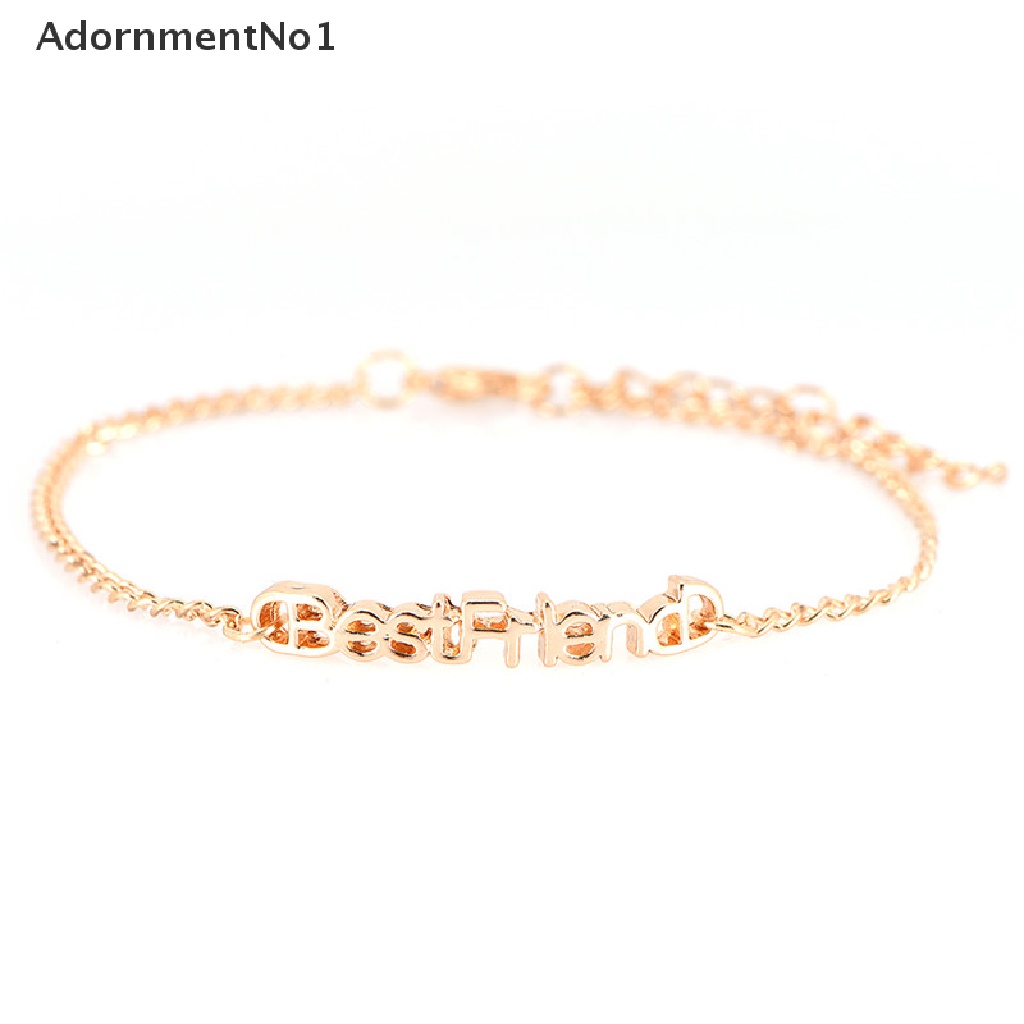 (AdornmentNo1) Gelang Tangan / Kaki Rantai Motif Tulisan Best Friend Untuk Perhiasan Wanita / Hadiah