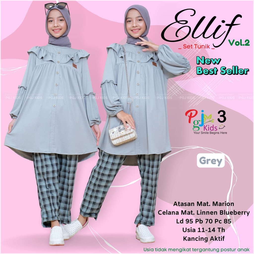 SETELAN MUSLIM ANAK SETELAN TUNIK ANAK REMAJA PEREMPUAN TANGGUNG SETELAN REMAJA MUSLIM TERBARU