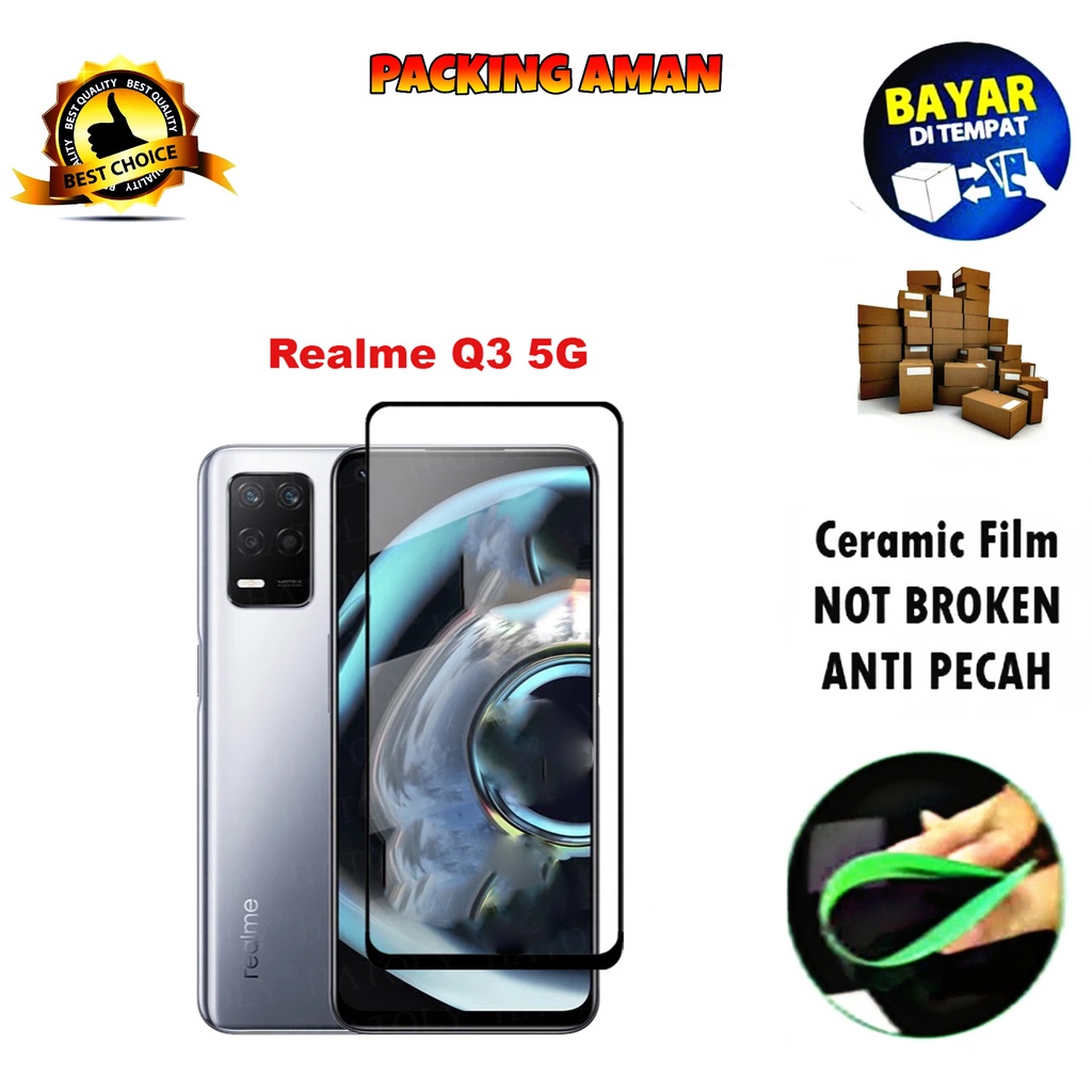 Tempered Glass Realme Q3 5G FULL COVER FULL SCREEN Ceramic Film Anti Gores