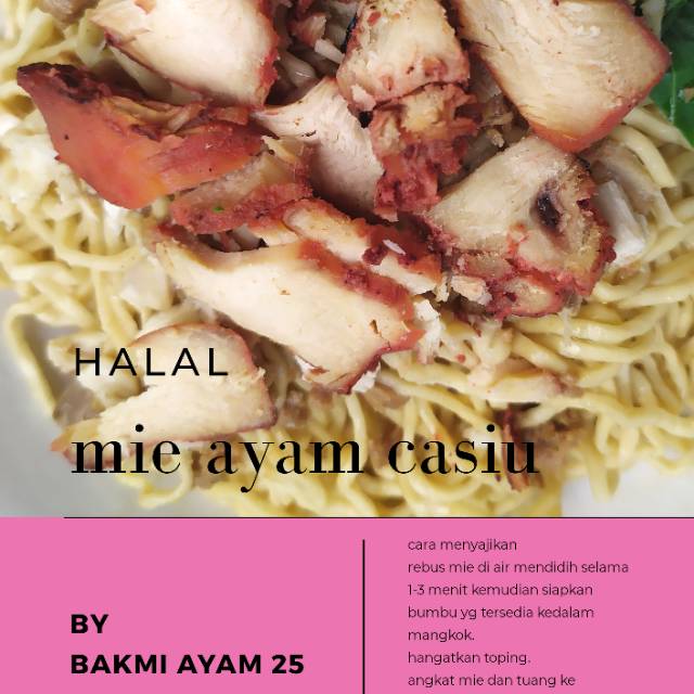 

Mie ayam merah(casiu)/kemasan vaccum/frozen