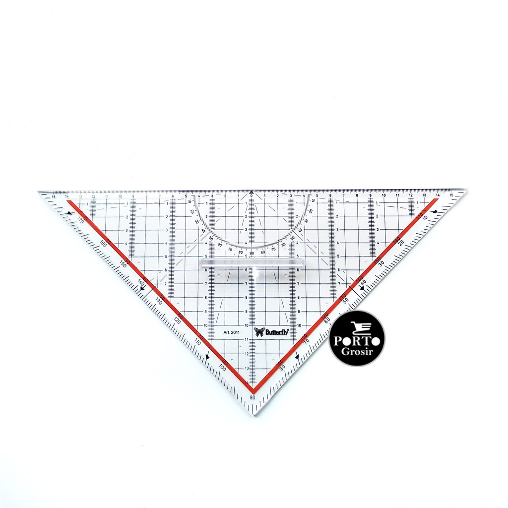 

Butterfly Technic Ruler no. 2011 Penggaris Segitiga Besar Pegangan Fix Holder